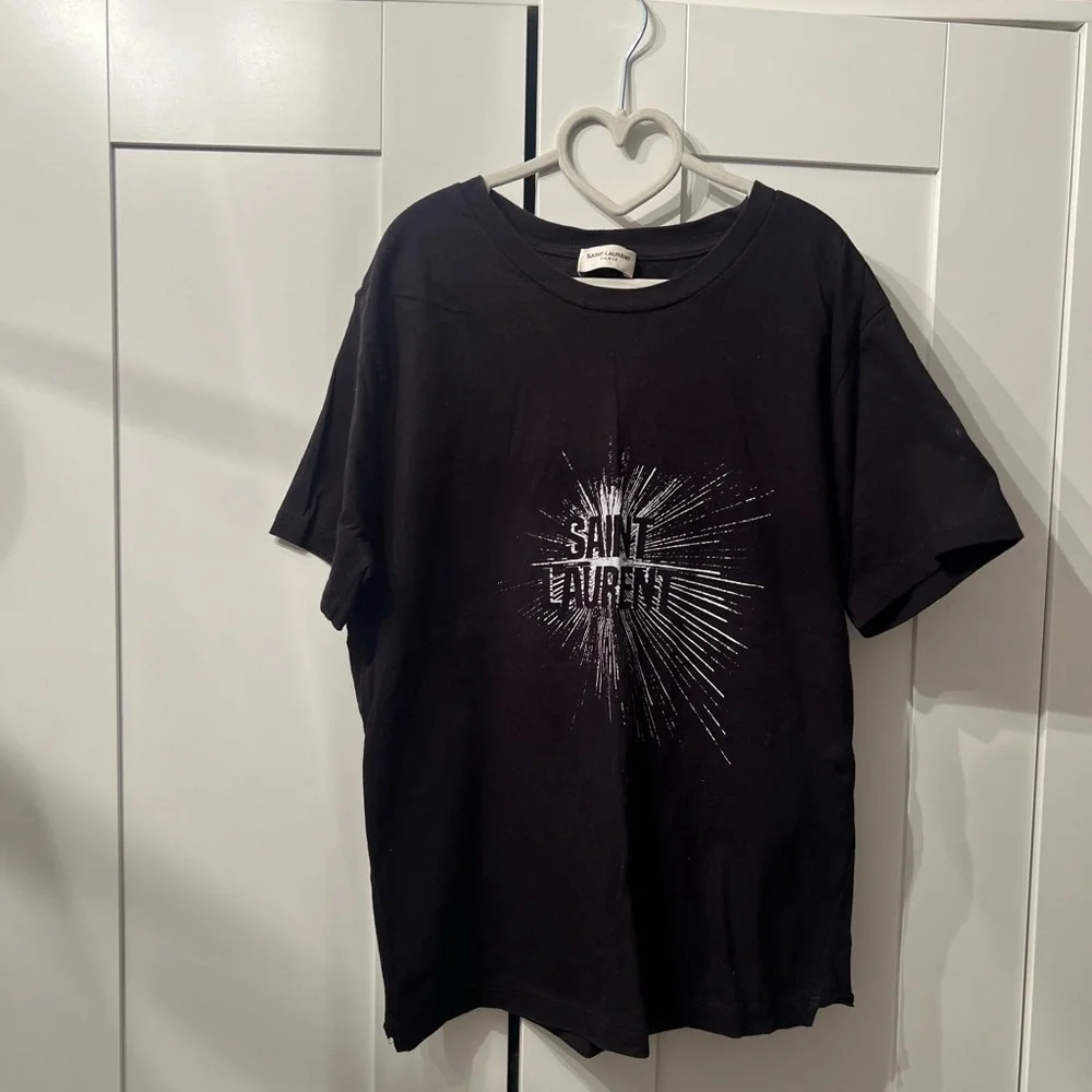 Authentic Saint Laurent T-shirt with velvet-feel logo. Worn a handful of times. - Picture 1 of 2